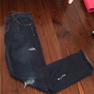 Dark wash ripped jeans